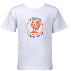 T-Shirt Kurzarm für Kinder mit TuS Germania Arenberg Vereinslogo in orange