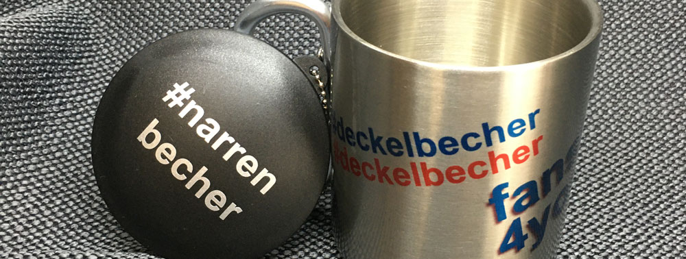 Narrenbecher - Deckelbecher - Fastnachtsbecher - veredelt mit Eurem Vereinslogo und individualisiert mit Euren Namen