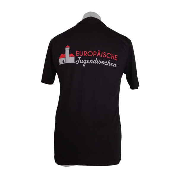 Funktions T-Shirt mit Druck Logo Europäische Jugendwochen brustseitig und groß auf Rücken und Namen (Aufpreis) – Bild 3