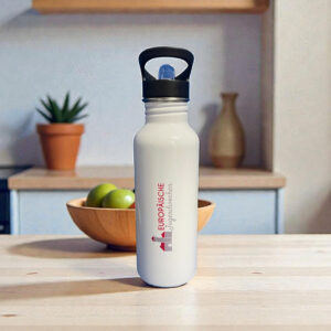 Edelstahl-Trinkflasche mit Aufdruck Europäische Jugendwochen - Namen optional (Aufpreis)