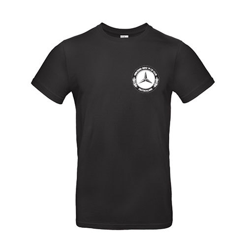 Herren Team-T-Shirt Rundhals mit Mercedes Benz W123 Club e.V.-Logo - optional Fahrzeugsilhouette rückenseitig – Bild 2
