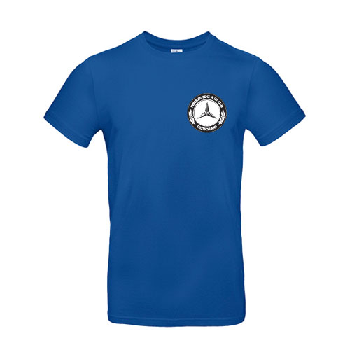 Herren Team-T-Shirt Rundhals mit Mercedes Benz W123 Club e.V.-Logo - optional Fahrzeugsilhouette rückenseitig – Bild 5