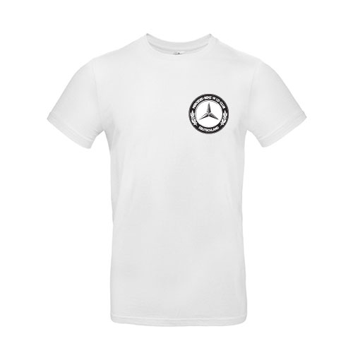 Herren Team-T-Shirt Rundhals mit Mercedes Benz W123 Club e.V.-Logo - optional Fahrzeugsilhouette rückenseitig – Bild 6