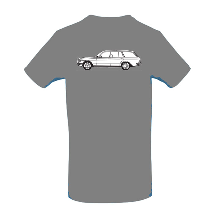 Herren Team-T-Shirt Rundhals mit Mercedes Benz W123 Club e.V.-Logo - optional Fahrzeugsilhouette rückenseitig – Bild 10