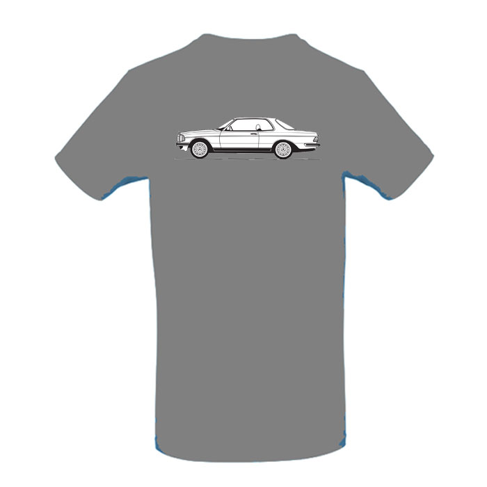 Herren Team-T-Shirt Rundhals mit Mercedes Benz W123 Club e.V.-Logo - optional Fahrzeugsilhouette rückenseitig – Bild 8