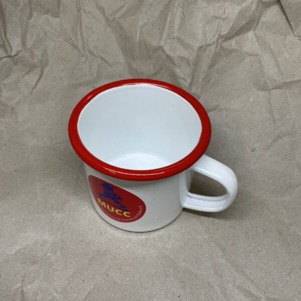 Emaille-Tasse im Retro-Look mit Logo des Mombacher Underground Carneval Club e.V. – Bild 6