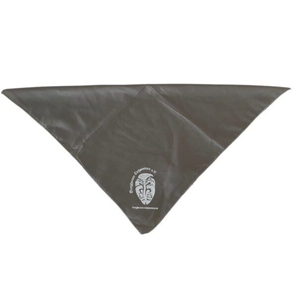 Bandana (Bindetuch, Kopftuch) in grau mit Logo der Burghexen Eichstetten e.V. – Bild 2