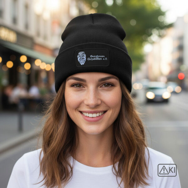 Original Patch Beanie mit Stick des Logos der Burghexen-Eichstetten e.V.