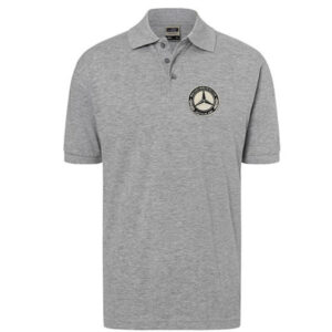 Herren Polo-Shirt mit Stickpatch des Mercedes Benz W123 Club e.V.-Logo