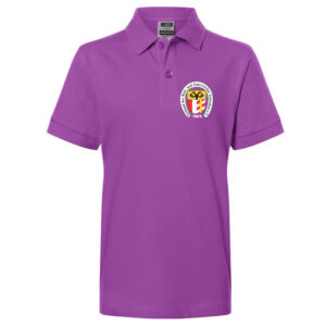 Kinder-Poloshirt in purple mit Druck Logo VRF Schwaben & Ponyteam Schwaben - Name optional