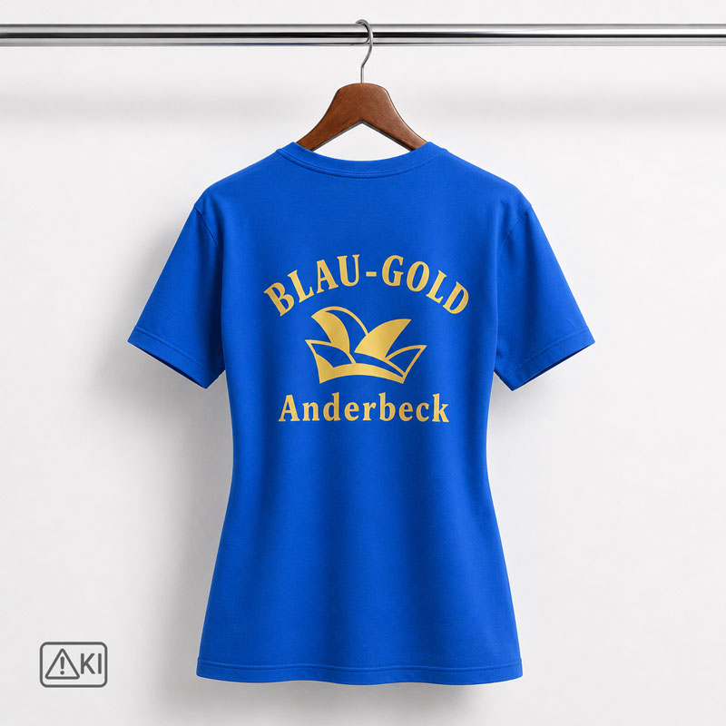 Anderbecker Carnevalsclub Blau-Gold e.V.-Damen-T-Shirt mit individuellem Vereinsdesign – Bild 2