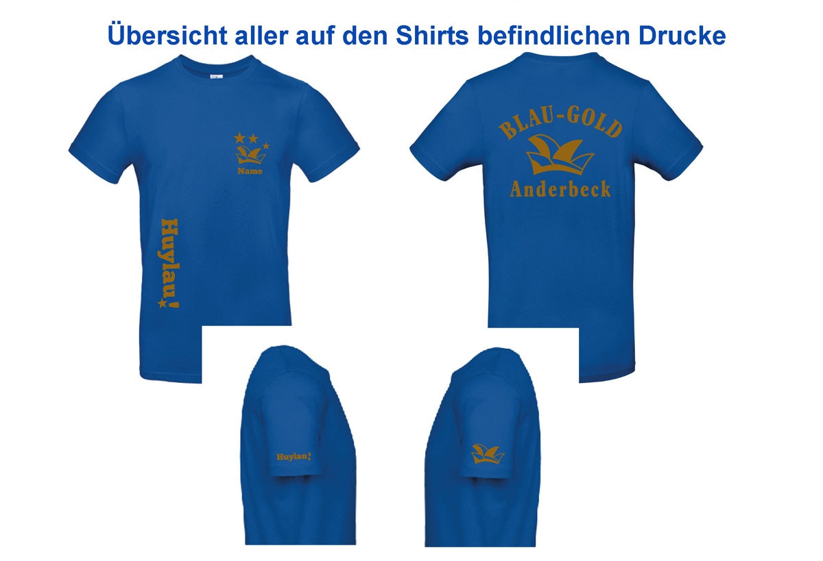 Anderbecker Carnevalsclub Blau-Gold e.V.-Herren-T-Shirt mit individuellem Vereinsdesign – Bild 4