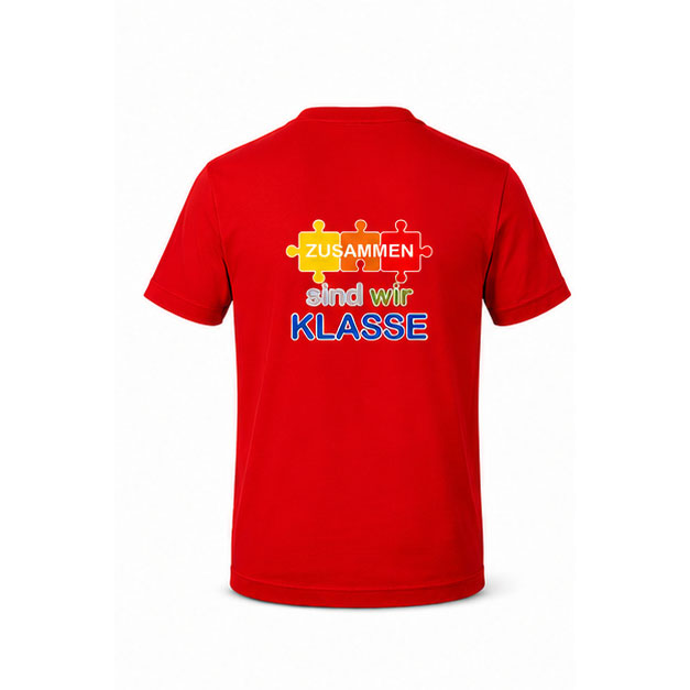 Herren T-Shirt mit mit Logo und Schulslogan der Grundschule Mering Luitpoldstraße – Name optional