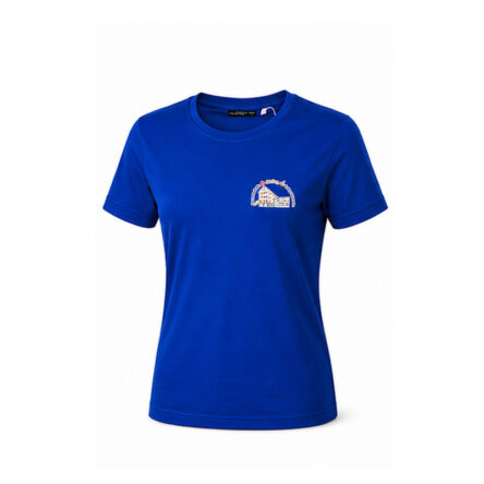 Damen T-Shirt mit mit Logo und Schulslogan der Grundschule Mering Luitpoldstraße – Name optional